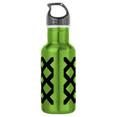 Bouteille D'eau Diamants blancs sur noir (Dos)