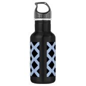 Bouteille D'eau Diamants noirs sur Bleu clair (Dos)