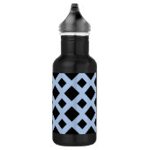 Bouteille D'eau Diamants noirs sur Bleu clair (Droite)