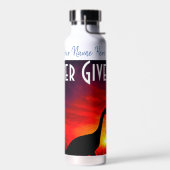 Bouteille D'eau Dinosaur Nom et texte personnalisés (Gauche)
