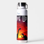 Bouteille D'eau Dinosaur Nom et texte personnalisés (Arrière)