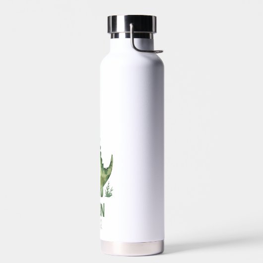 Bouteille D'eau Dinosaure Aquarelle Cute Avec Nom Enfant (Gauche)