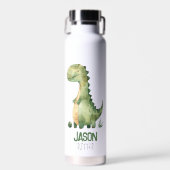 Bouteille D'eau Dinosaure Aquarelle Cute Avec Nom Enfant (Avant)