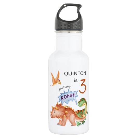 Bouteille D'eau Dinosaure Stomp Chomp Rawr (Devant)