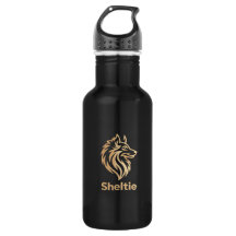 Diseño Premium de Sheltie en Dorado