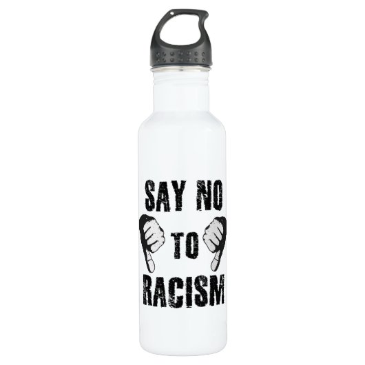 Bouteille D'eau Dites non au racisme (Devant)
