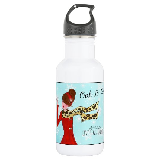 Bouteille D'eau DIVA D'HIVER - Vive l'amour, étincelle ! (Devant)
