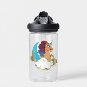 Bouteille D'eau Divine la licorne   Lune et nuages
