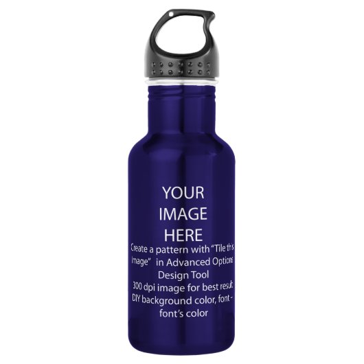 Bouteille D'eau do-it-yourself / Customiser ce bleu Cobalt (Devant)