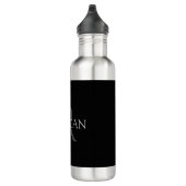 Bouteille D'eau do-it-yourself Monogramme & Nom, Noir classique, T (Droite)