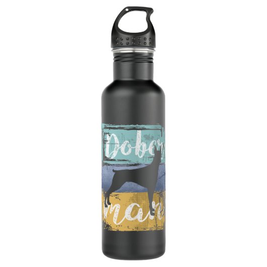 Bouteille D'eau Doberman Gift - Chien Doberman Vintage rétro (Devant)