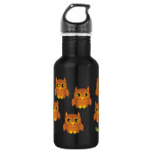 Bouteille d'eau d'oiseau de chouette avec nom (Devant)