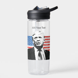 Bouteille D'eau Donald Trump Drapeau américain Texte personnalisé
