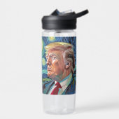 Bouteille D'eau Donald Trump Starry Night Van Gogh Art Style 2024 (Gauche)