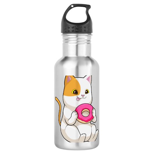 Bouteille D'eau Donut mangeur de chats (Devant)