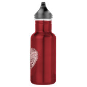 Bouteille D'eau Doodle de feu de coeur rouge (Droite)