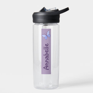 Bouteille D'eau Doodle de papillon lunaire Votre nom
