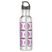 Bouteille D'eau Doodles de monogramme de fruit de dragon violet (Dos)