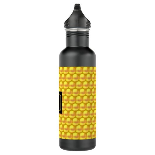 Bouteille D'eau Dots et monogramme d'or élégant (Droite)