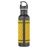 Bouteille D'eau Dots Or Élégants Modernes & Bandes Noires (Dos)