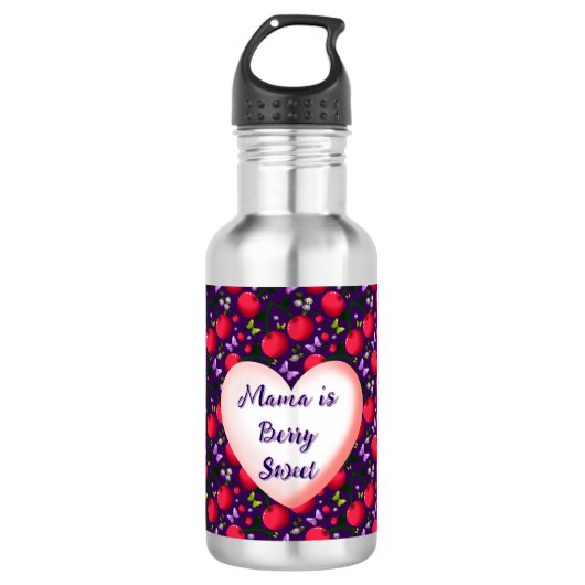Bouteille D'eau Douce papillon cerise personnalisée et sur mesure (Devant)