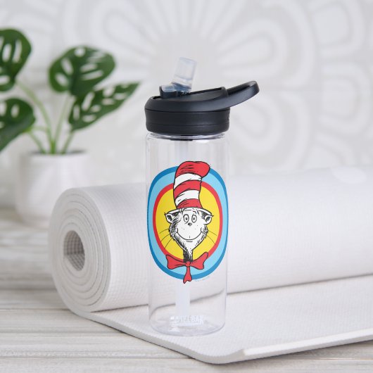 Bouteille D'eau Dr. Seuss | Graphisme de tête de Chat dans le Chap (Yoga)