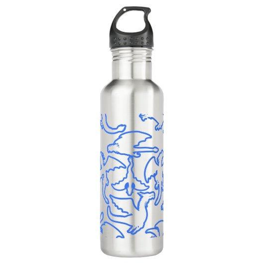 Bouteille D'eau Dragon contour motif 03.b L Jaune BG (Devant)