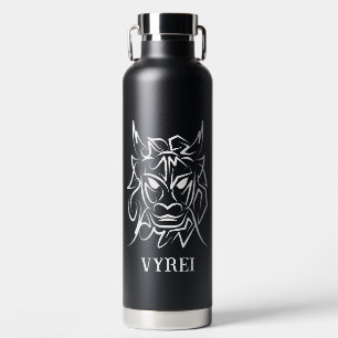 Bouteille D'eau Dragon tribal noir et blanc