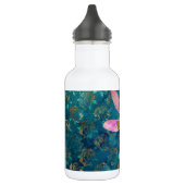 Bouteille D'eau Dragonfly rose Gold sur Turquoise Floral Arrière - (Gauche)