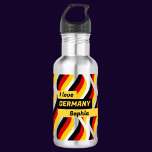 Bouteille D'eau Drapeau allemand patriotique personnalisé<br><div class="desc">Bouteille en acier inoxydable Patriotique allemand personnalisé. Vous pouvez personnaliser cet élément en modifiant le nom dans le modèle de produits.</div>