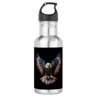 Bouteille D'eau Drapeau Américain Aigle chauve 4 juillet USA Patri