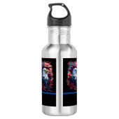 Bouteille D'eau Drapeau américain Aigle Rose Rouge Blanc Bleu (Dos)