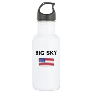 Bouteille D'eau Drapeau américain Big Sky USA - Couleur claire