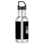 Bouteille D'eau Drapeau Américain Chien Patriote Vector (Dos)