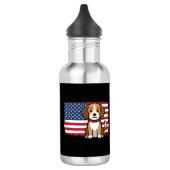Bouteille D'eau Drapeau Américain Chien Patriote Vector (Gauche)
