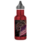 Bouteille D'eau Drapeau américain et feux d'artifice (Gauche)