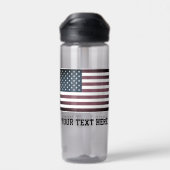 Bouteille D'eau Drapeau américain patriotique nom personnalisé bou (Arrière)