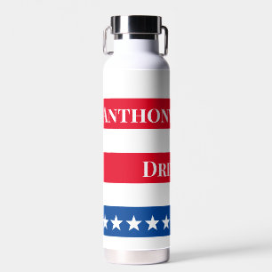 Bouteille D'eau Drapeau américain Personnalisé Rouge Blanc et Bleu
