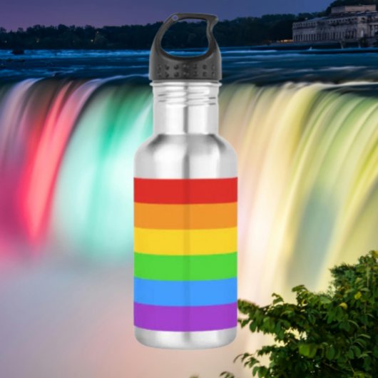 Bouteille D'eau Drapeau arc-en-ciel de la fierté : Hydrate