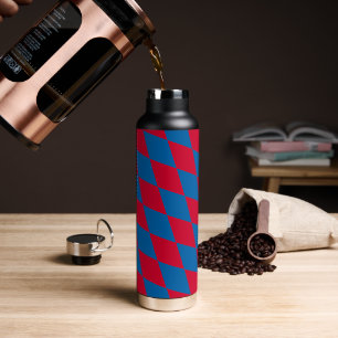 Bouteille D'eau Drapeau bavarois diamant bleu et rouge