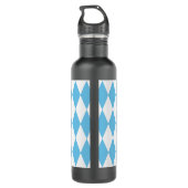 Bouteille D'eau Drapeau bleu et blanc Bavière Rhombus Motif (Dos)