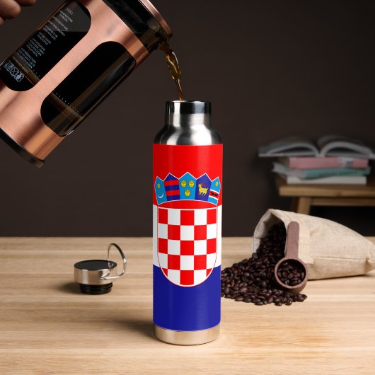 Bouteille D'eau Drapeau croate (Café (pivoté))