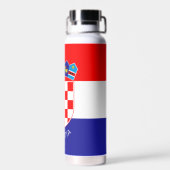Bouteille D'eau Drapeau de Croatie avec texte personnalisé (Arrière)