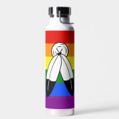 Bouteille D'eau Drapeau de fierté bispirituel de SlipperyJoe's sym (Gauche)