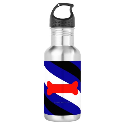 Bouteille D'eau Drapeau de fierté de jeu de chiots de SlipperyJoe (Devant)