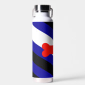 Bouteille D'eau Drapeau de fierté de jeu de chiots de SlipperyJoe (Avant)