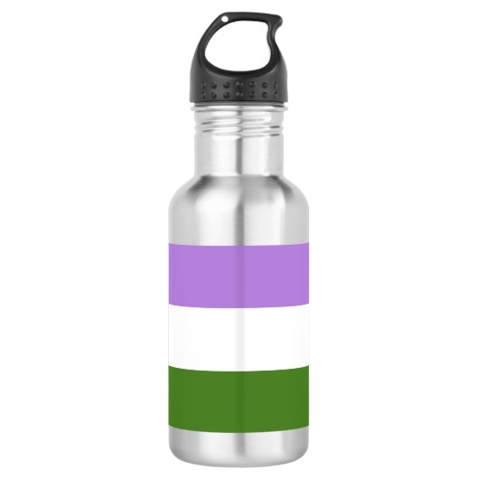 Bouteille D'eau Drapeau de fierté genderqueer (Devant)