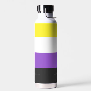 Bouteille D'eau Drapeau de fierté non binaire de SlipperyJoe's jau