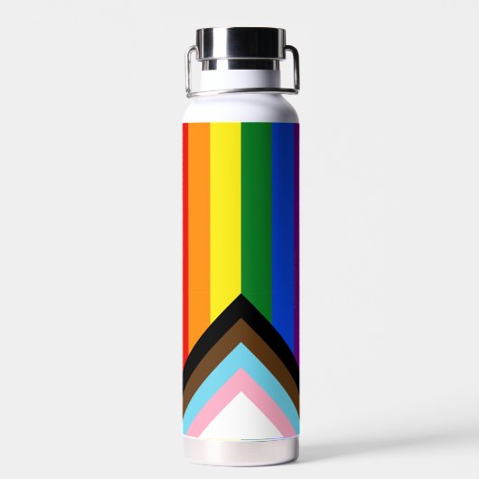 Bouteille D'eau Drapeau de fierté Progress Pride de SlipperyJoe's (Arrière)