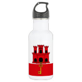 Bouteille D'eau Drapeau de Gibraltar (Devant)